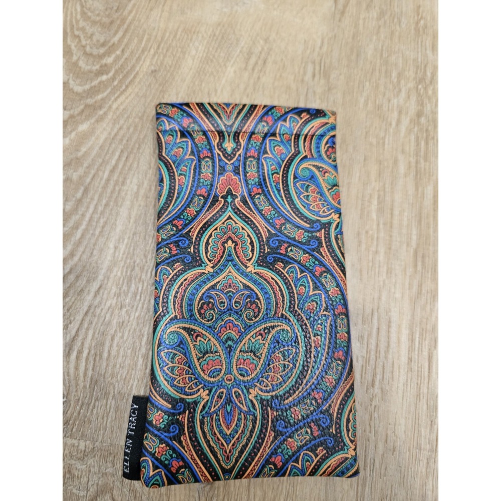 Ellen Tracy Colorful Paisley Eyeglasses/Sunglasses Soft‎ Pouch Case Sleeve